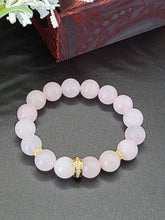 Load image into Gallery viewer, Vòng Đá Thạch Anh Hồng kết Hợp Charm,10mm ( Pink Quartz)
