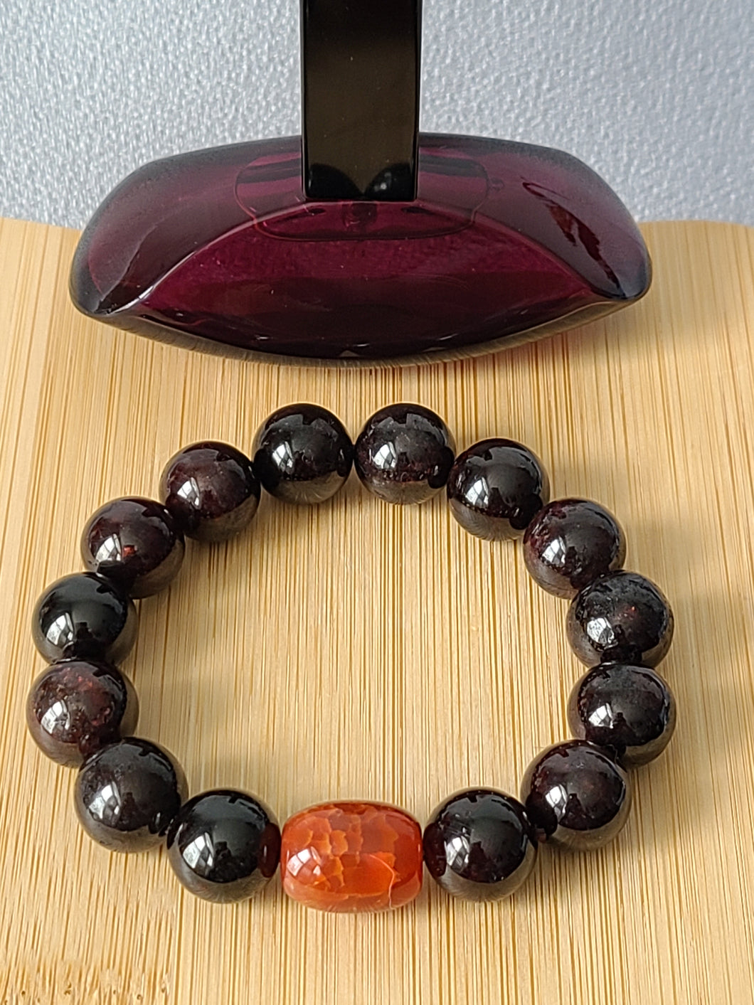 Vòng Đá Ngọc Hồng Lựu phối lưu thống (Garnet), 12.5- 13mm