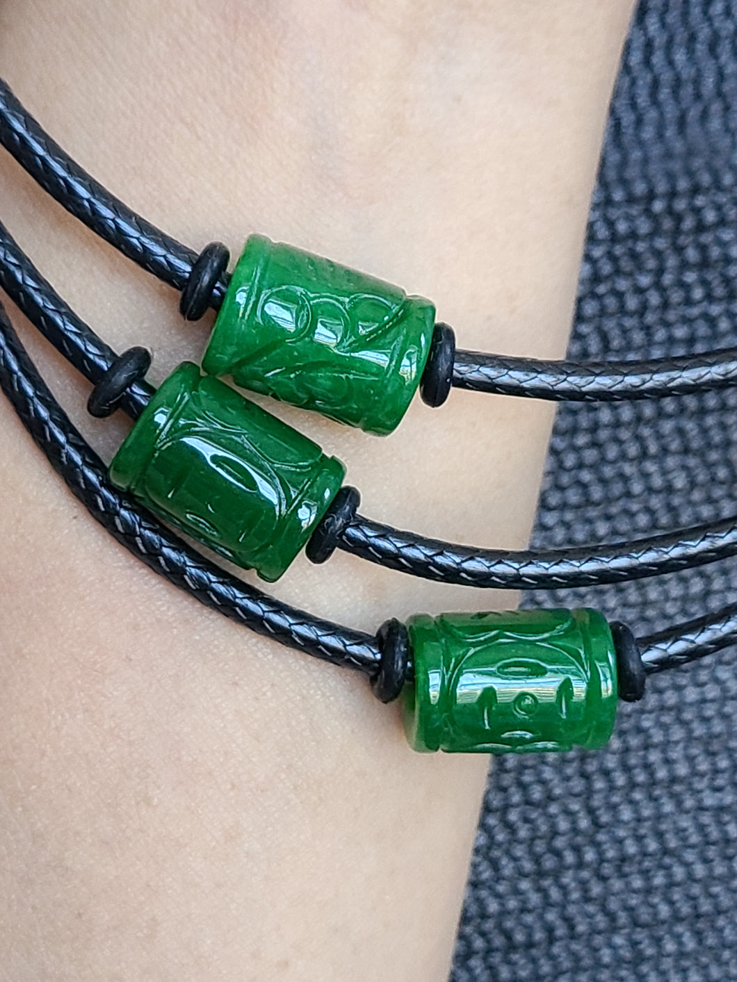 Vòng Dây May Mắn Đá Lu Thống Cẩm Thạch (Jade)