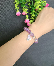 Load image into Gallery viewer, Vòng đá Thạch Anh Tím lavender phối charm, 10mm (Amethyst)
