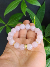 Load image into Gallery viewer, Vòng Đá Thạch Anh Hồng kết Hợp Charm,10mm ( Pink Quartz)
