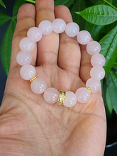 Load image into Gallery viewer, Vòng Đá Thạch Anh Hồng kết Hợp Charm,10mm ( Pink Quartz)
